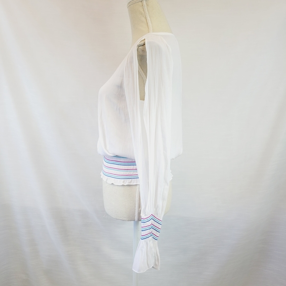 Ramy Brook Nellie Smocked Split Sleeve Top X-small - Picture 8 of 11